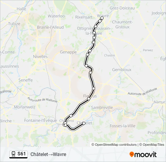 S61 Train Line Map