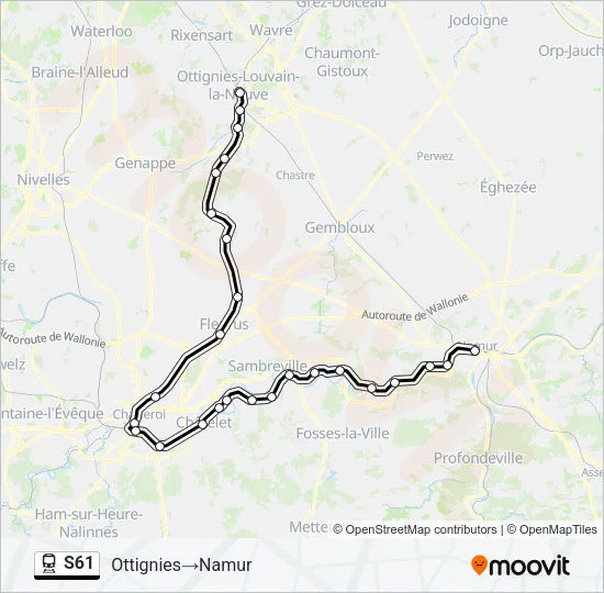 S61 Train Line Map