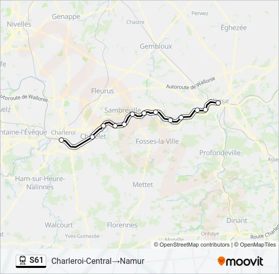 S61 Train Line Map