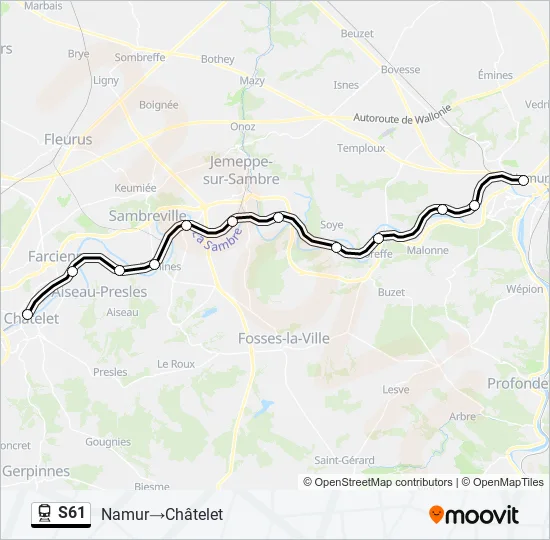S61 Train Line Map