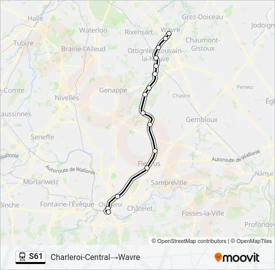 S61 Train Line Map