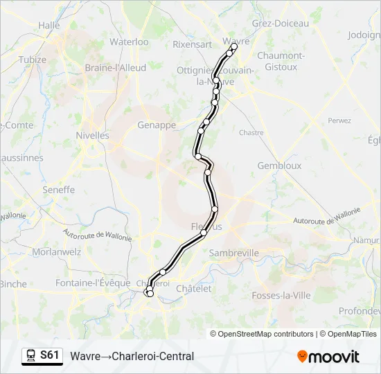 S61 Train Line Map
