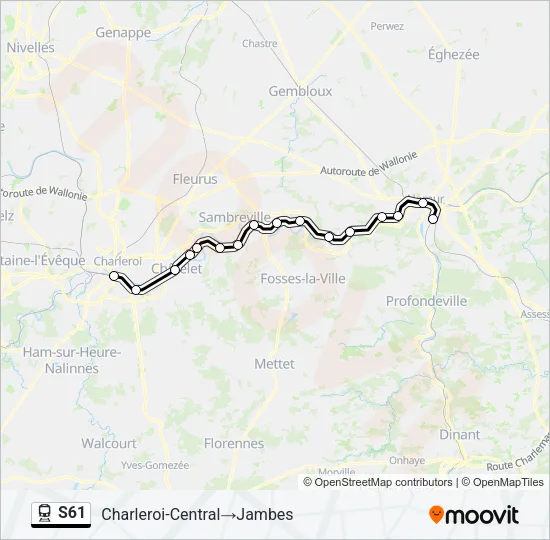 S61 Trein Line Map