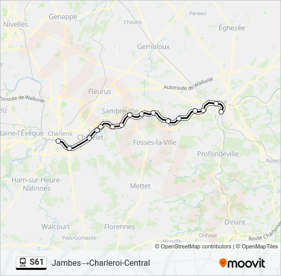 S61 Train Line Map