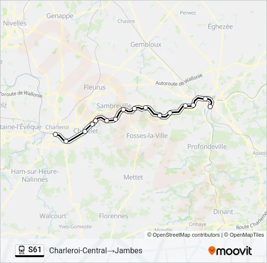 S61 Train Line Map