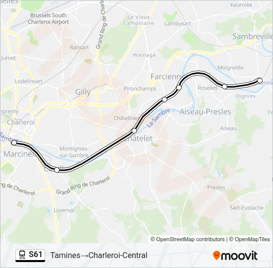 S61 Trein Line Map