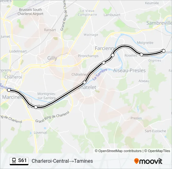 S61 Train Line Map