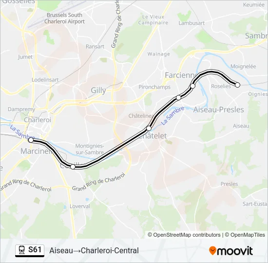 S61 Trein Line Map