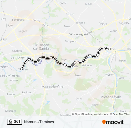 S61 Train Line Map