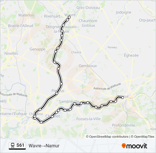 S61 train Line Map