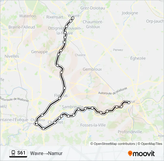 S61 Trein Line Map