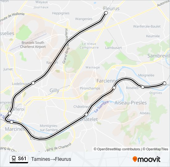 S61 train Line Map