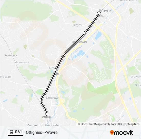 S61 Train Line Map