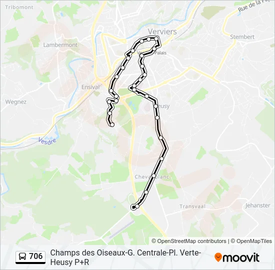 706 Bus Line Map