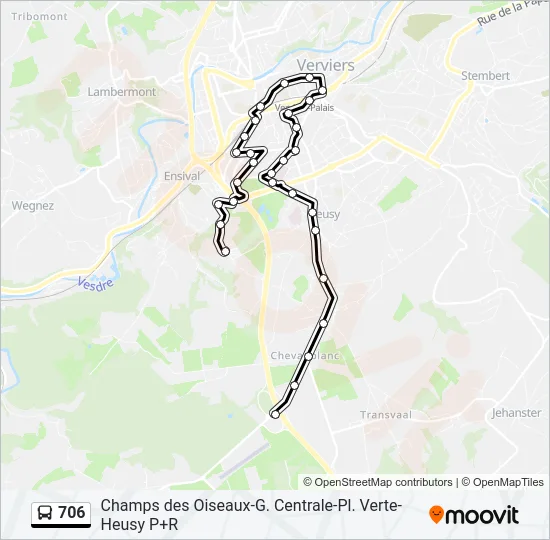 706 Bus Line Map