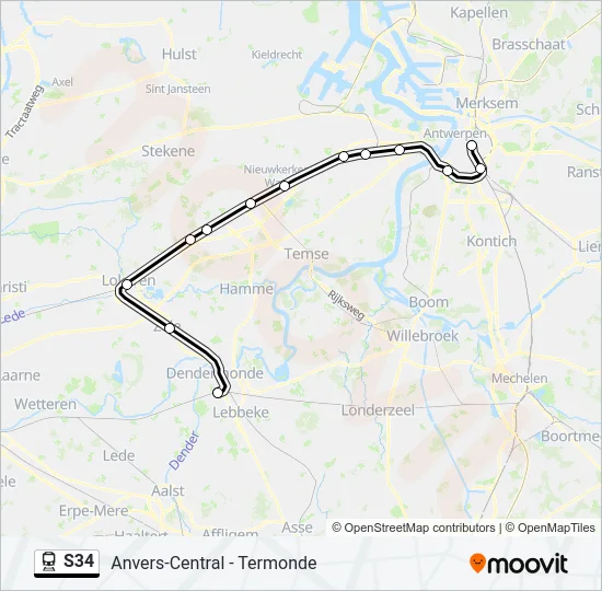 S34 Train Line Map