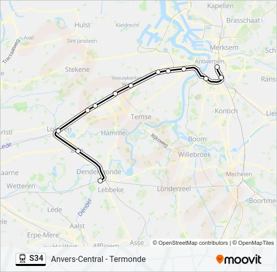 S34 Train Line Map