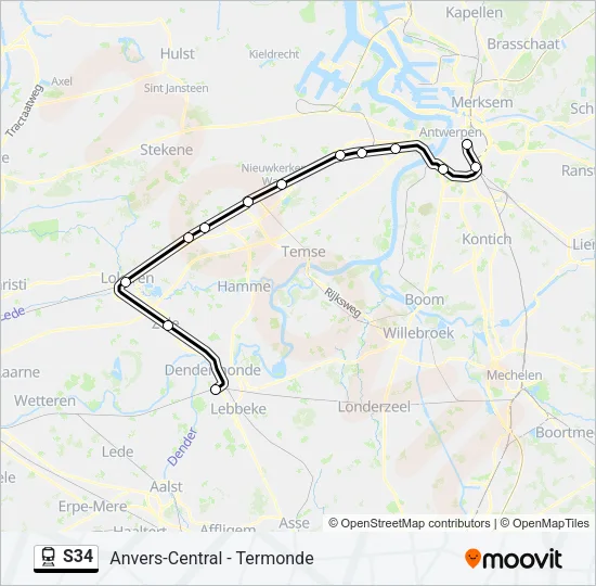 S34 Train Line Map