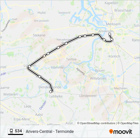 S34 Train Line Map