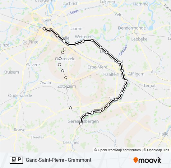 Plan de la ligne P de train