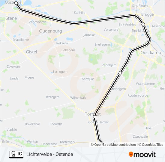 Plan de la ligne IC de train