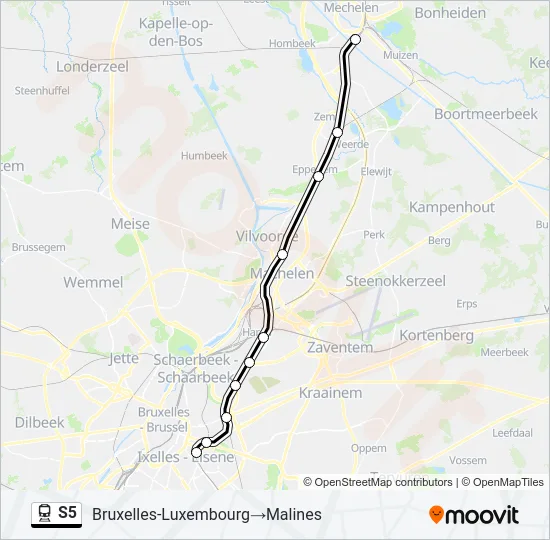 S5 Trein Line Map