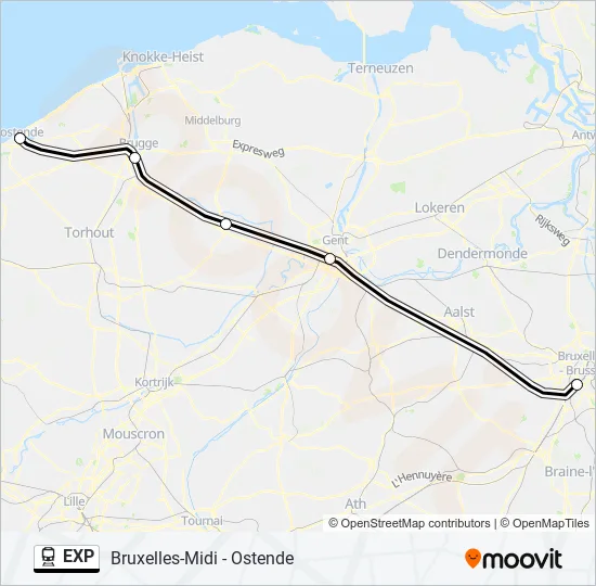 EXP Train Line Map