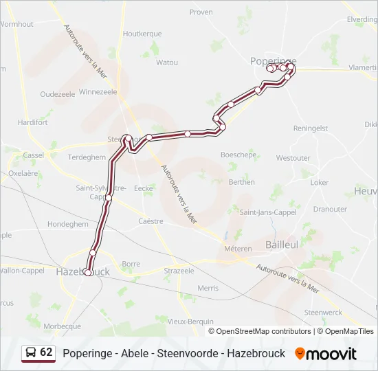 62 Bus Line Map
