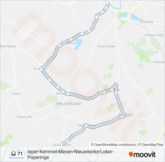 71 Bus Line Map