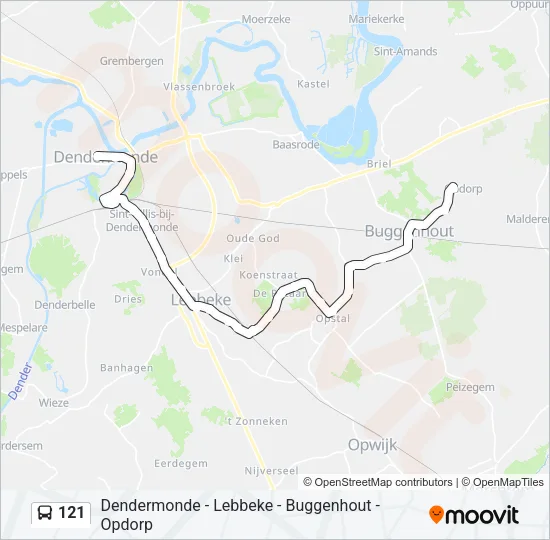 121 Bus Line Map