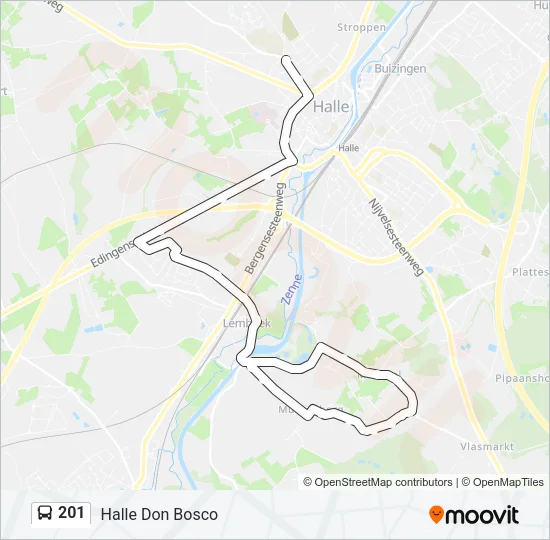 Plan de la ligne 201 de bus