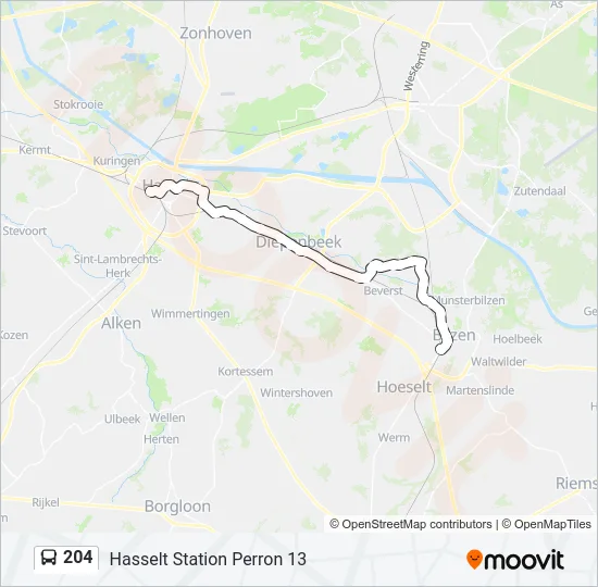 204 Bus Line Map