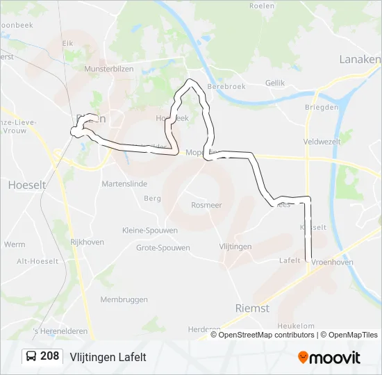208 Bus Line Map