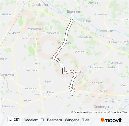 281 Bus Line Map
