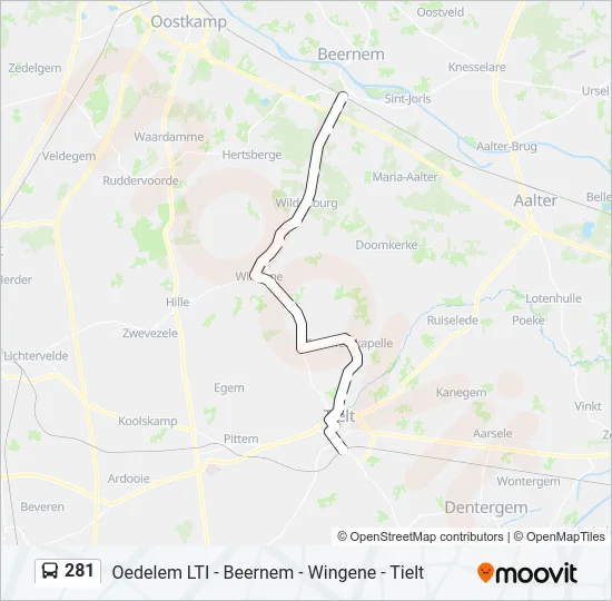 281 Bus Line Map