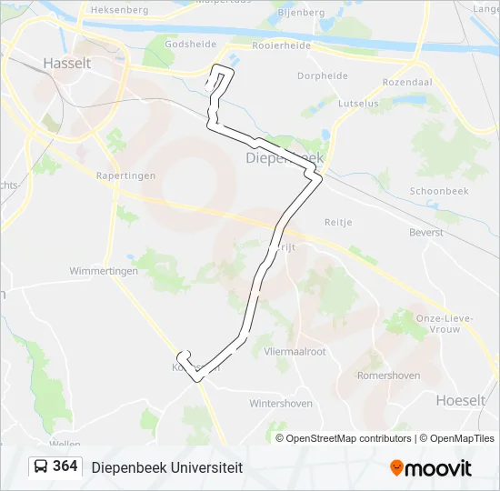 364 Bus Line Map