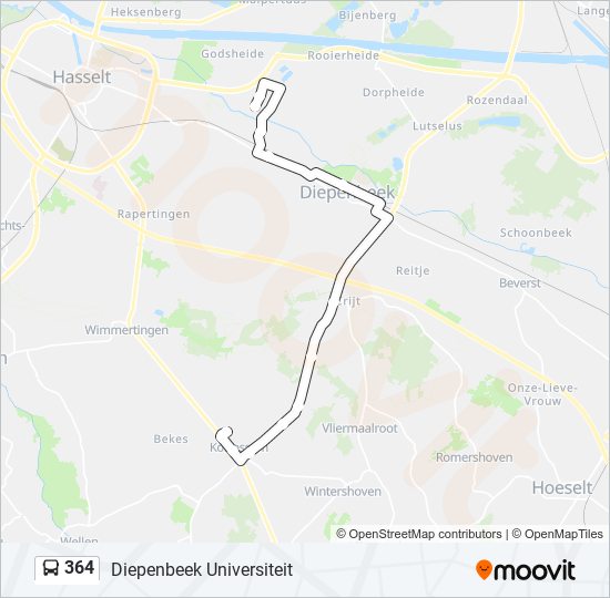 Plan de la ligne 364 de bus