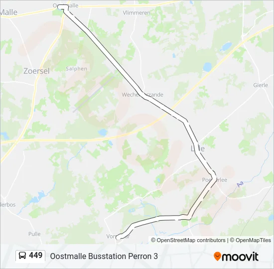 449 Bus Line Map