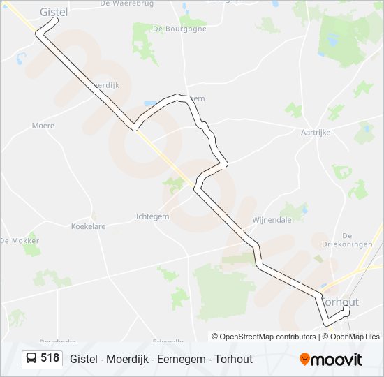 518 bus Line Map