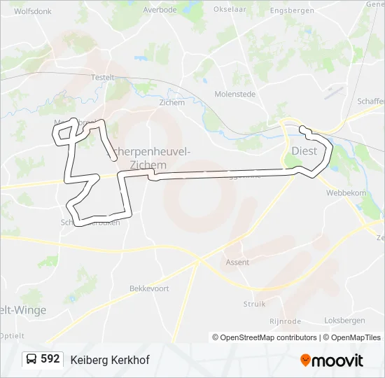 592 Bus Line Map