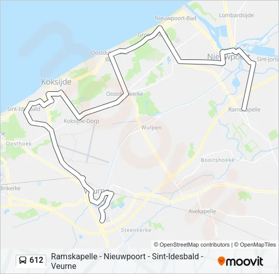 612 Bus Line Map