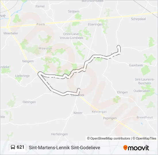 621 Bus Line Map