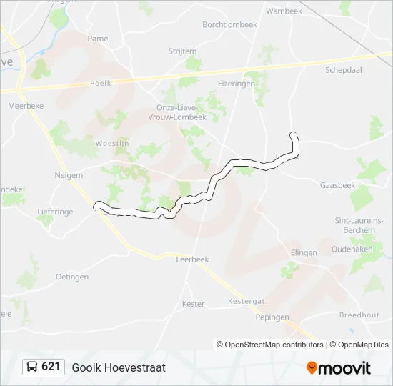 621 Bus Line Map