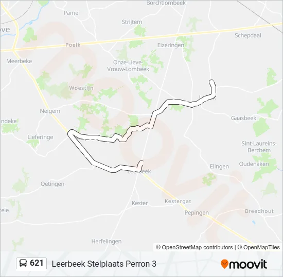 621 Bus Line Map