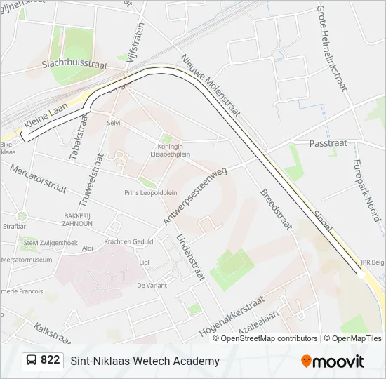 822 Bus Line Map