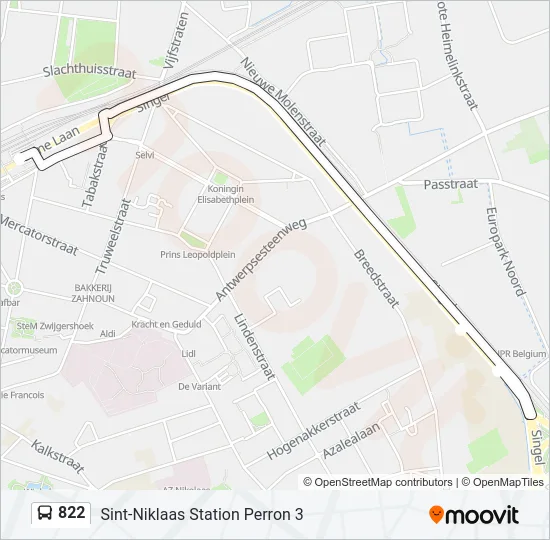 822 Bus Line Map