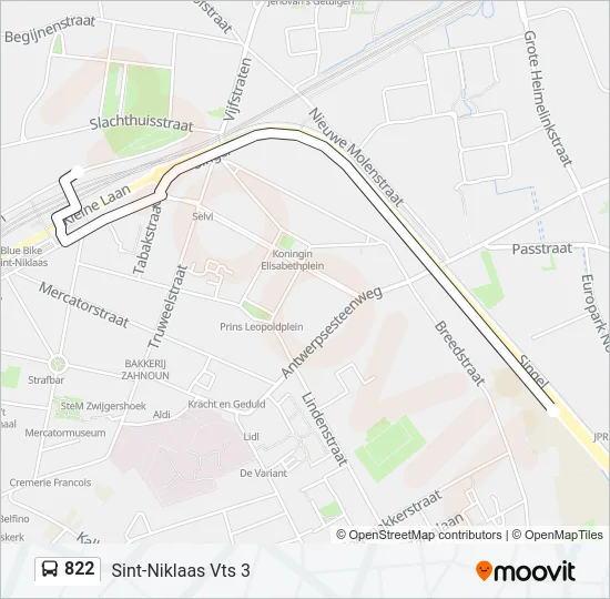822 Bus Line Map