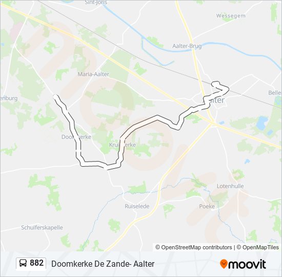 Plan de la ligne 882 de bus