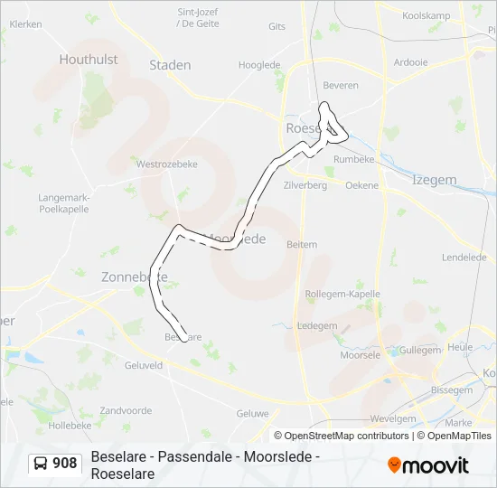 908 Bus Line Map