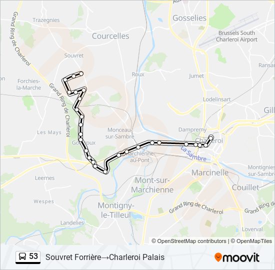 53 bus Line Map